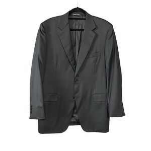 Canali Blazer Mens 52 Regular Black Wool Super 140s Made Italy Sport Coat Jacket